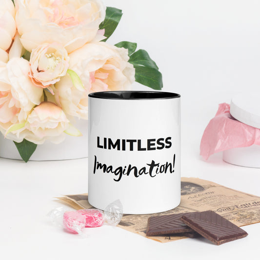 White "Limitless Imagination "Mug with Black Color Inside