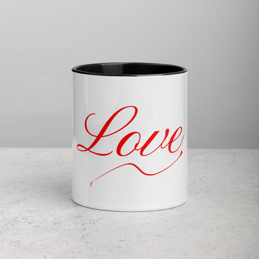 White "Love" Mug with Color Inside