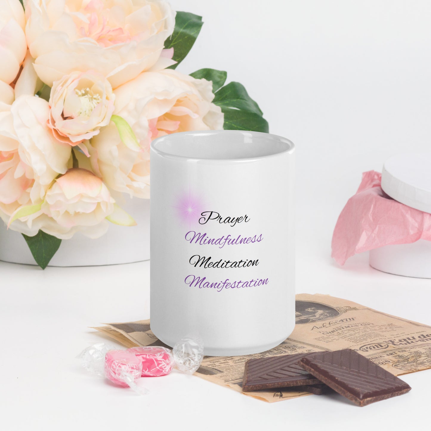 Inspirational Words - White glossy mug