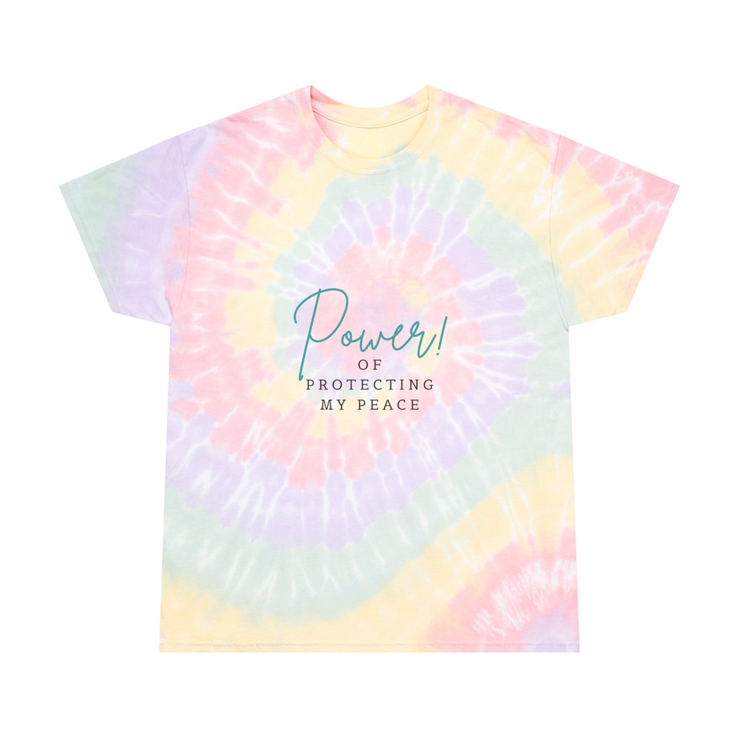 Enchanted Zeal™ - "Power of Protecting My Peace" - Tie-Dye Tee, Spiral Pattern