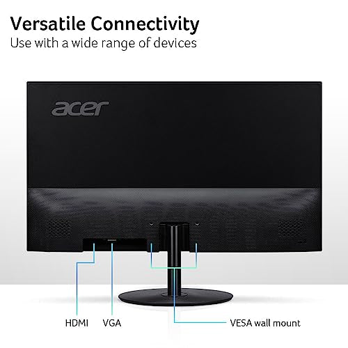 Acer SB272 EBI 27" Full HD (1920 x 1080) IPS Zero-Frame Gaming Office Monitor | AMD FreeSync Technology | Ultra-Thin Stylish Design | 100Hz | 1ms (VRB) | Low Blue Light | Tilt | HDMI & VGA Ports