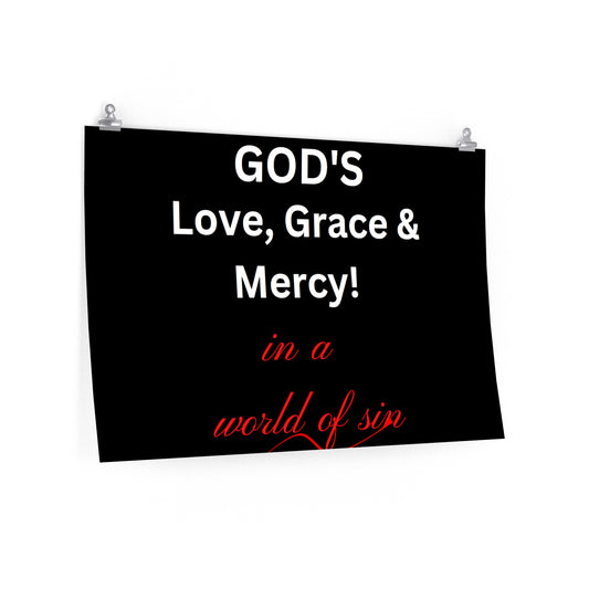 God's Grace & Mercy - Premium Matte Horizontal Poster (36x24)